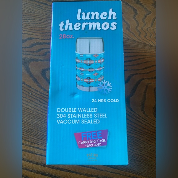 Colorful Patterned Lunch Thermos 28oz - Picture 2 of 3